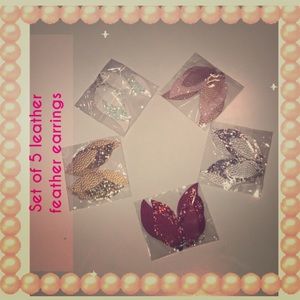Leather Earrings 5 sets!